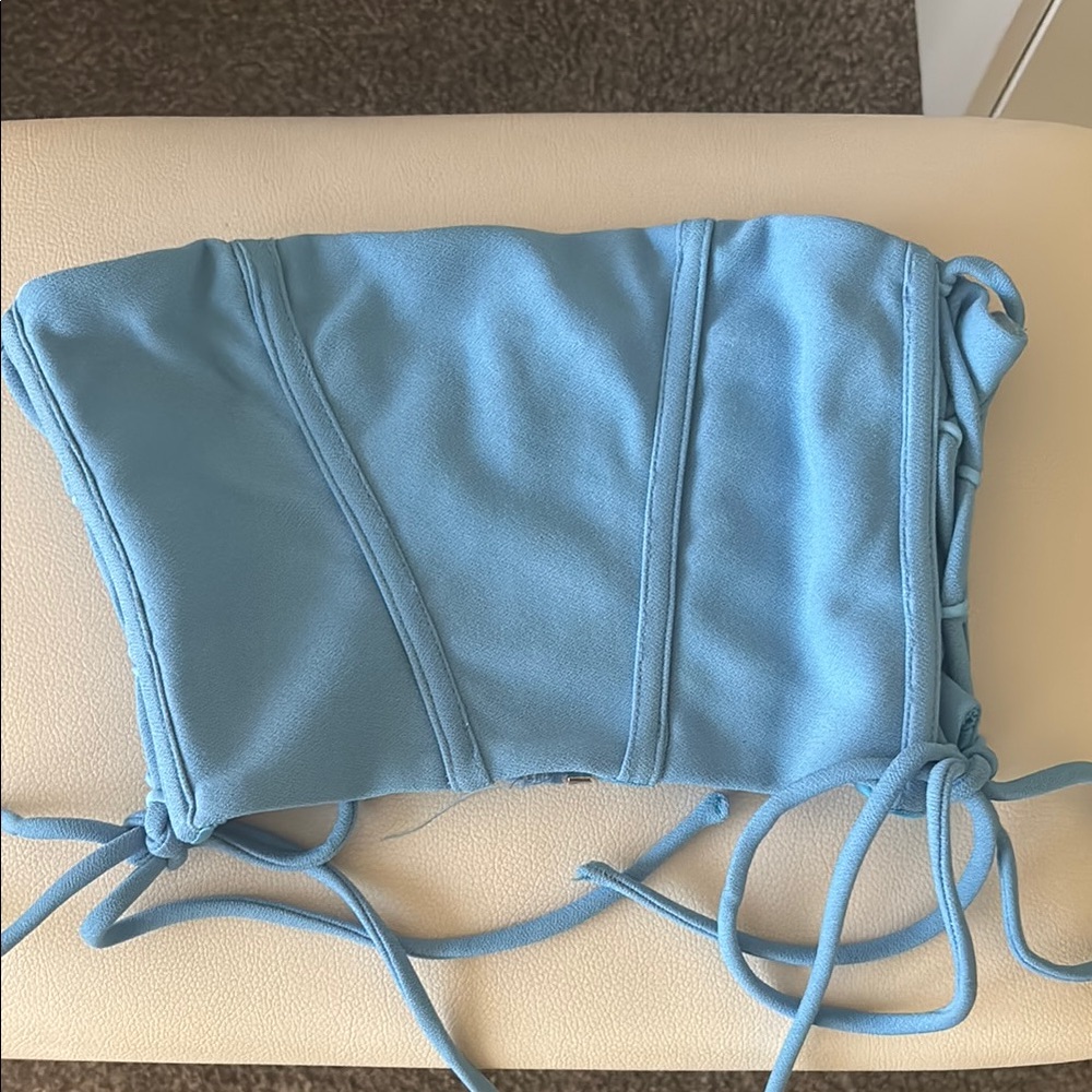 Princess Polly Sky Blue Corset Top